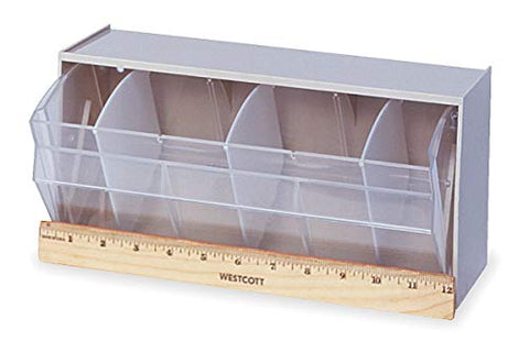 Quantum Storage Systems QTB410WT 1 Drawers Dividable Tip Out Bins Part Organizer White 6" H x 12" W x 6" D