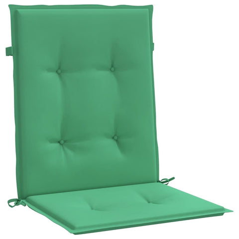 vidaXL Set of 2 Garden Lowback Chair Cushions - Green - 100% Polyester Oxford Fabric - Exterior Seating Upgrade - Includes California Prop 65 Warning