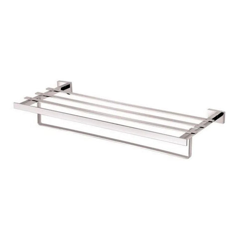 Oakestry Aqua Plato 24-inch Brushed 304 Stainless Steel Wall-Mount Double Towel Rack with Concealed Hardware Corrosion Resistant Finish and Easy Install Leveling Template