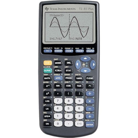Texas Instruments TI-83 Plus Graphing Calculator, Gray, Standard