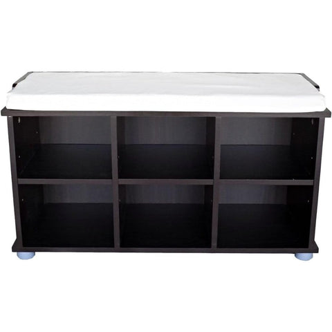 Oakestry Kendal Shoe Bench Wooden Entryway Storage Organizer with Cushioned Seat Durable Multi-Purpose Rack for Shoes Boots Space-Saving Hallway Furniture for Home Bedroom Mudroom Easy Assembly