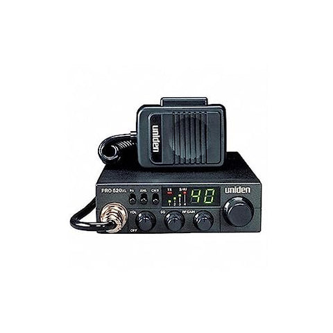 Uniden PRO520XL Pro Series 40-Channel CB Radio. Compact Design. ANL Switch and PA/CB Switch. 7 Watts of Audio Output and Instant Emergency Channel 9. - Black