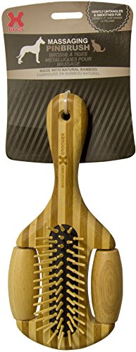 Hugs Pet Products Bamboo Massaging Pin Brush for Pets, Large