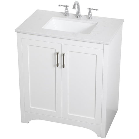 30 Inch Single Bathroom Vanity in White, 714633