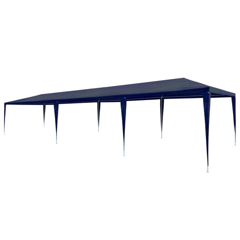 vidaXL Outdoor Party Tent 9.8'x29.5' in Blue - UV and Water-Resistant Polyethylene Shelter with Rust-Resistant Steel Frame - Easy-to-Assemble and Durable Garden Gazebo