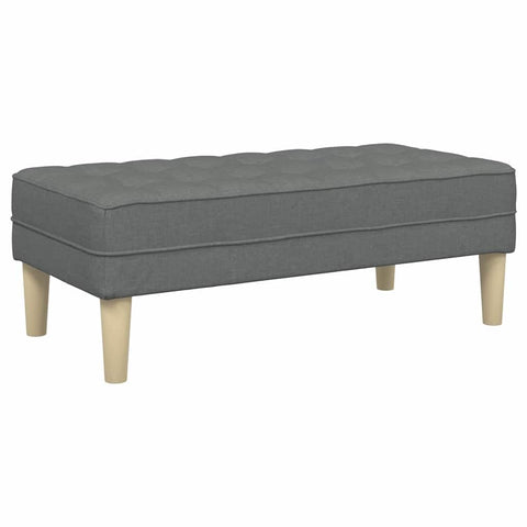 vidaXL Bench with Cushion Dark Grey 44.49 x 22.44 x 15.35 in Fabric, Chic Living Room Ottoman, Sturdy Seat, Stylish Bench, Rectangular Shape, Cozy Indoor Furniture, Sleek Design
