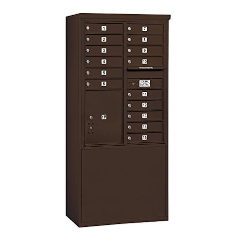 Salsbury Industries 3911D-15ZFU Free Horizontal Stand Alone Mailbox, Bronze