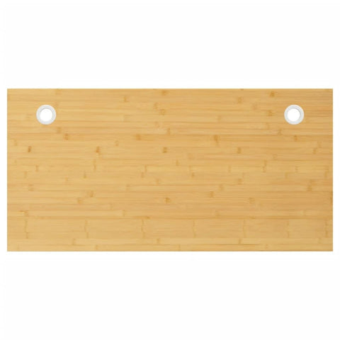 vidaXL Natural Bamboo Desk Top, 43.3"x21.7"x1.6", Strong and Sturdy Whole-Block Design, with Cable Tidy Holes, Easy-to-Clean Varnish Finish