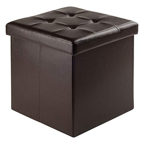Winsome Furniture piece Ashford Ottoman with Storage Faux Leather, Espresso