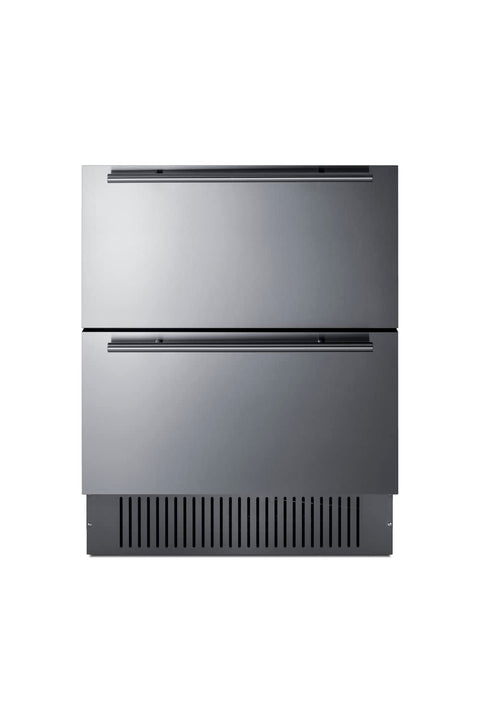Summit 27” Two Drawer Refrigerator, Outdoor Drawer Refrigerator, 4.83 cu.ft. Capacity, Stainless Steel, Panel Ready Capable*- SPR275OS2D (*Panels not included)