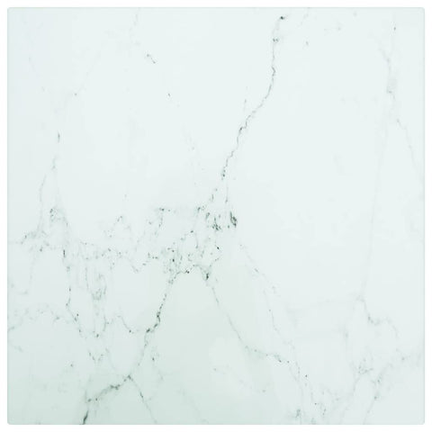 vidaXL 11.8"x11.8" 0.2" Thick Square Table Top, Tempered Glass with Marble Design, Ideal for Dining Tables, Coffee Tables, Garden Tables