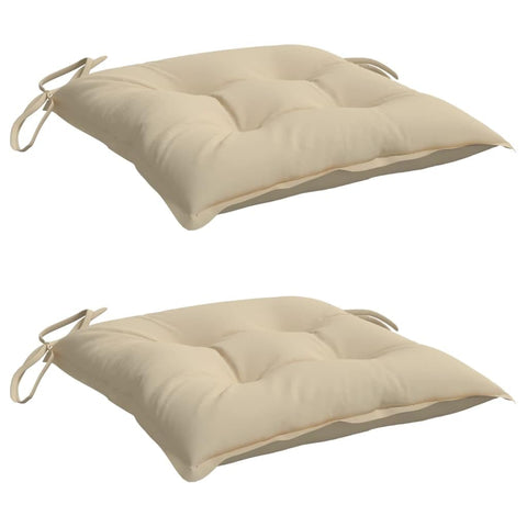 vidaXL Beige Oxford Fabric Chair Cushions Set Of 2 | Water Resistant Breathable Non Slip Outdoor Seat Pads Comfortable And Versatile For Patio Garden Living Room Size 15.7X15.7X2.8 in Cushion Sofa Pad