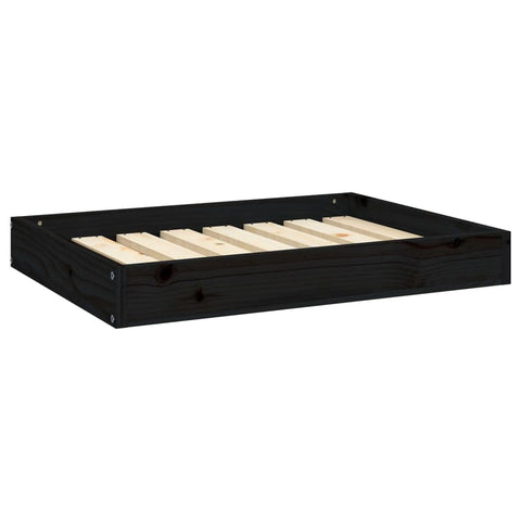 vidaXL Black Dog Bed - Solid Pinewood Construction, Comfortably Large, Sleek and Modern Design Ideal for Any Home Decor
