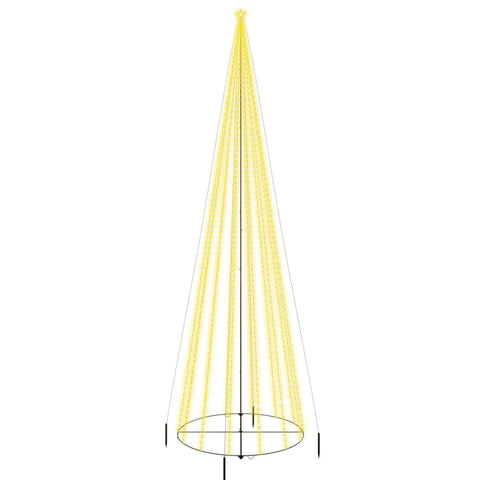 vidaXL 26ft Warm White Christmas Cone Tree with 1134 LED Lights, Weather- Outdoor/Indoor Holiday Decoration, Straight-Shaped LEDs with 8-Function Adapter, Easy Installation and Storage