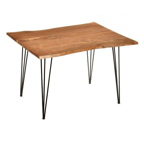 Lila Live Edge Bar Table: Natural/Black Metal Frame