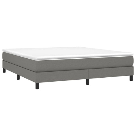vidaXL Bed Frame Dark Grey Fabric (100% Polyester), Plywood, Engineered Wood