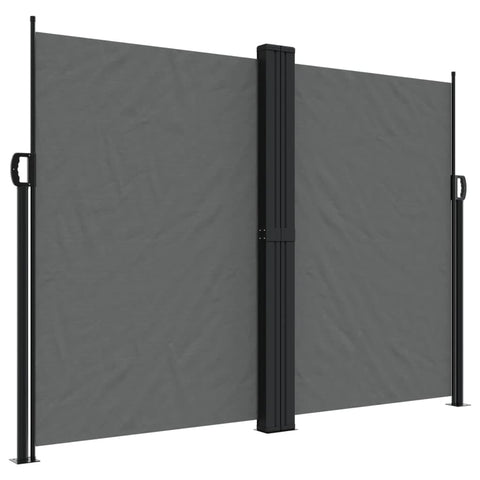 vidaXL Retractable Side Awning - UV & Water - 70.9"x236.2" Privacy Screen - Anthracite - Steel Frame - Easy Installation for Balcony, Terrace, Garden, Patio