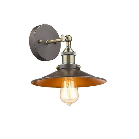 Chloe Butler Industrial-Style 1 Light Rubbed Bronze Wall Sconce 9" Wide