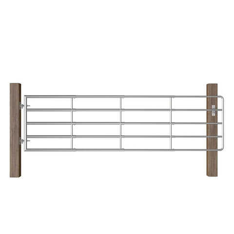vidaXL Field Gate, Farm Gate for Poultry Animals Chicken, Garden Gate for Outdoor Patio Backyard Driveway, Farm Door, (45.3"-118.1") x35.4 Silver