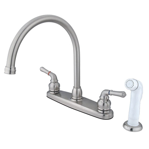 Kingston Brass KB798 Magellan 8-Inch Kitchen Faucet with Sprayer, Brushed Nickel
