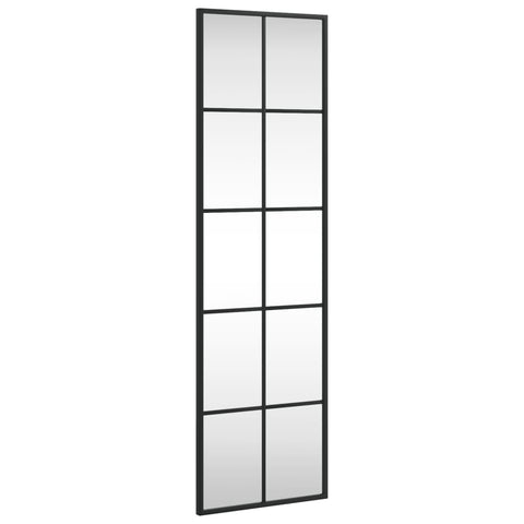 vidaXL Black Wall Mirror - Rectangle 11.8""x39.4"" Iron Frame | Wall-Mounted Versatile Home Decor | Clear Reflective Glass for Bedroom, Bathroom, Living Room, & Hallway, 358643