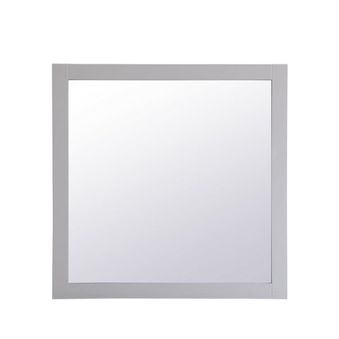Elegant Decor Aqua 36" Square Wood Frame Bathroom Mirror in Gray