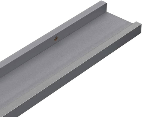 vidaXL Durable Wall-Mounted Shelves in Modern Gray - Set of 4 - Easy to Clean - Ideal for Decorative Items & Books - 39.4"x3.5"x1.2"