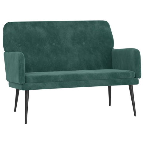 vidaXL Dark Green Velvet Loveseat Couch/Bench - Modern Upholstered Settee with Armrests and Metal Frame for Living Room/Office