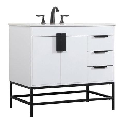 36 in. Single Bathroom Vanity, White