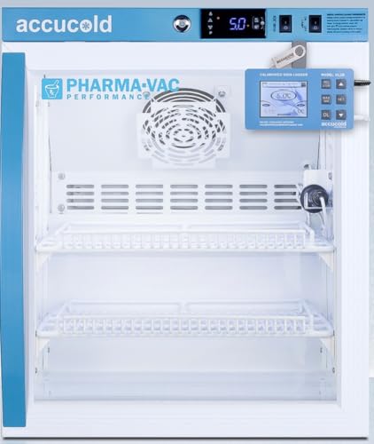 Summit Appliance ARG2PVDL2B Performance Series 2 Cu.Ft. Countertop Glass Door All-Refrigerator, White, Auto Defrost, Digital Data Logger, Password Protection, Access Port, 22.25"H x 18.5"W x 23.25"D