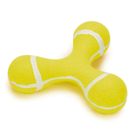 Zanies Triple Knob Tennis Ball Toy 6.75in Yellow