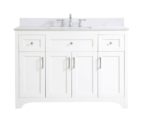 Elegant Decor Moore 48" MDF Single Bathroom Vanity with Backsplash in White