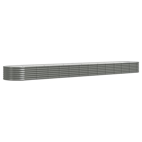 vidaXL Garden Raised Bed | Sturdy Powder-Coated Steel Planter | Wide and Spacious for Various Plants | Weather- Outdoor Pot | Oval Shape | Easy Assembly | Grey
