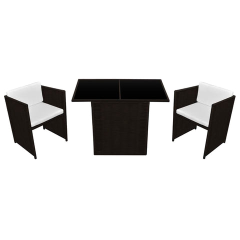 vidaXL Garden Dining Set Brown, Cream White