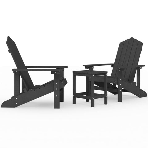 vidaXL Adirondack Chair Set - Outdoor Patio Seating HDPE - Anthracite - Garden, Deck, Terrace Furniture