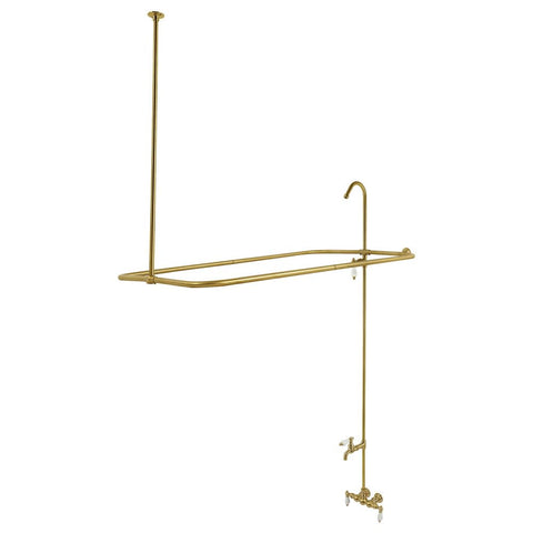 Kingston Brass CC65T7 Vintage Tub Wall Mount Tub Faucet with Shower Enclosure, Brushed Brass