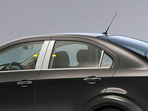 QAA is Compatible with 2012-2020 Chevrolet Sonic 6 Piece Stainless Pillar Post Trim PP53121