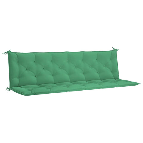 vidaXL Garden Bench Cushions in Green, Set of 2, Outdoor Bench Cushions with Rope Ties, Oxford Fabric with Hollow Fiber Filling, Weather Resistant - 78.7"x19.7"x2.8" Dimensions
