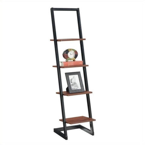 Convenience Concepts Designs2Go 4 Tier Ladder Bookshelf, Black / Cherry