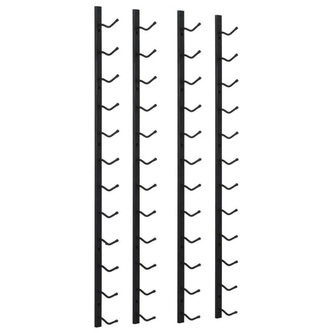 vidaXL Wall-Mounted Wine Racks, 2 Pieces Black Iron, Modern Design with Ample Storage for 24 Bottles, Easy Installation, Ideal Gift for Wine Lovers