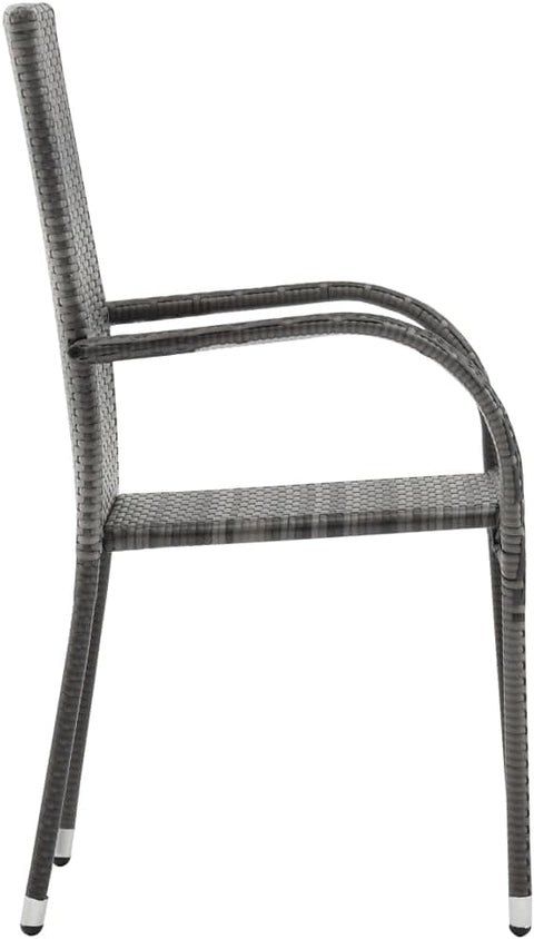 vidaXL 5 Piece Patio Dining Set â€“ Outdoor Furniture Set with Table and Chairs â€“ Made with PE Rattan, Powder-Coated Steel & Glass â€“ Brown and Black.