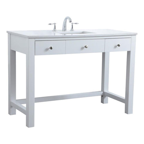 Elegant Kitchen and Bath Hudson 48" Solid Wood Bathroom Vanity in White