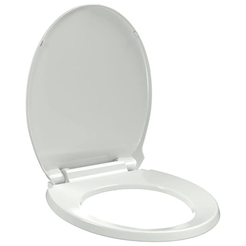 vidaXL Soft-Close Oval Toilet Seat - Robust Polypropylene Construction, Suitable for Standard Toilet Bowls, Easy Assembly and Maintenance, White