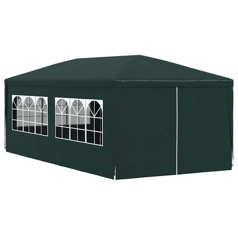 vidaXL Outdoor Canopy Party Tent 118.1" x 236.2", UV & Water-Resistant PE, Rust-Resistant Steel Frame, Windows & Zippered Door, Perfect Tent for Garden Parties & Backyard Events, Green