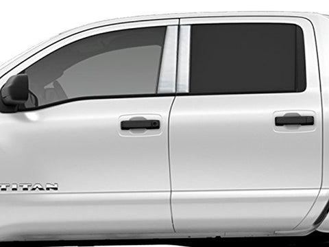 QAA is Compatible with 2016-2024 Nissan Titan 4 Piece Stainless Pillar Post Trim PP16523