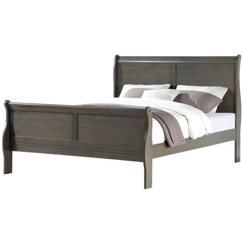 Acme Louis Philippe Eastern King Bed in Dark Gray