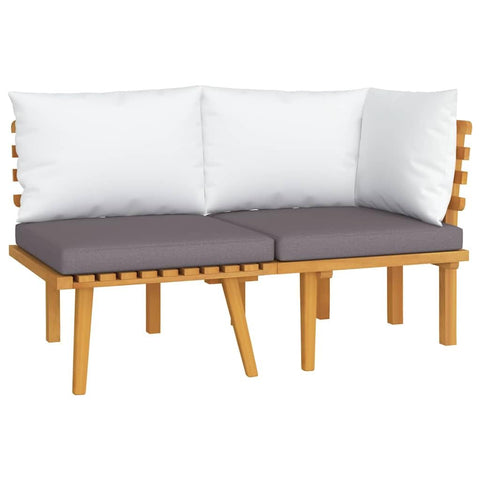 vidaXL Patio Lounge Set - 2-Piece Garden Furniture with Cushions - Durable Solid Acacia Wood - Modular Design for Custom Configurations - ic Charms for Outdoor Living Space