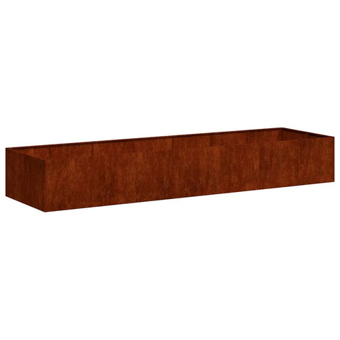 vidaXL Planter Rusty 110.2"x31.5"x15.7" Weathering Steel, Plant Pot, Plant Stand, Raise Bed, Planter Stand, Plant Tray, Garden Planter