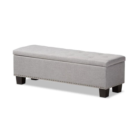 Baxton Studio Hannah Storage Bench in Grayish Beige