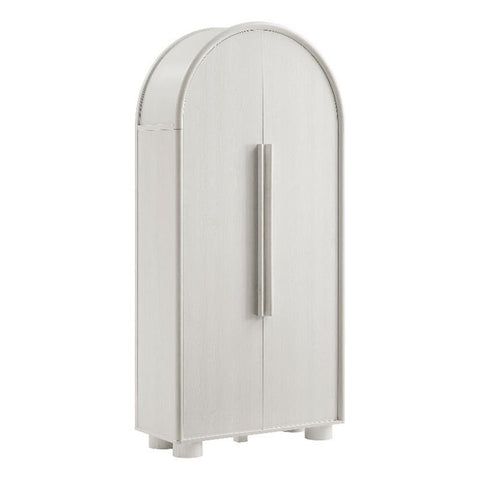 Modway Bellamy Tall Arched Storage Cabinet in Ash – Modern Farmhouse Wood Pantry Cabinet with Doors and Adjustable Shelves